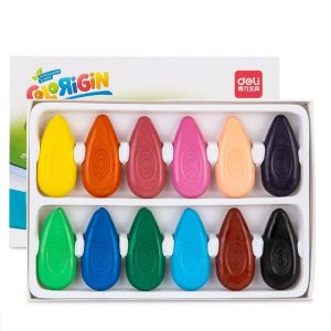 Deli 72074 Water-drop Shape Crayon Oil Pastel Non-dirty Children Graffiti Pen, Color: 12-colors