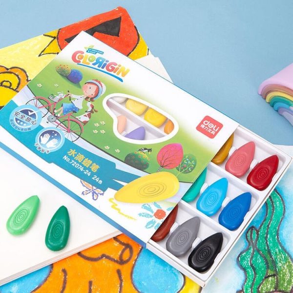 Deli 72074 Water-drop Shape Crayon Oil Pastel Non-dirty Children Graffiti Pen, Color: 12-colors - Image 6