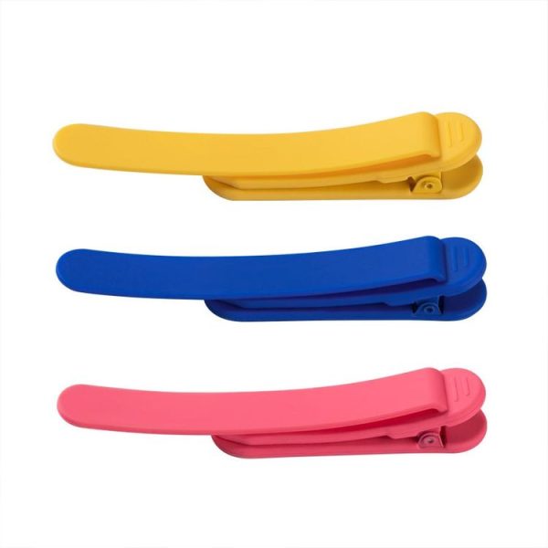 3pcs Rose Red + Yellow + Blue Silicone Page Bookmark Clip Automatic Page Recording Reading Tool