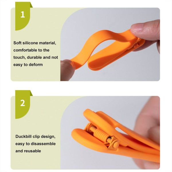 3pcs Rose Red + Yellow + Blue Silicone Page Bookmark Clip Automatic Page Recording Reading Tool - Image 3