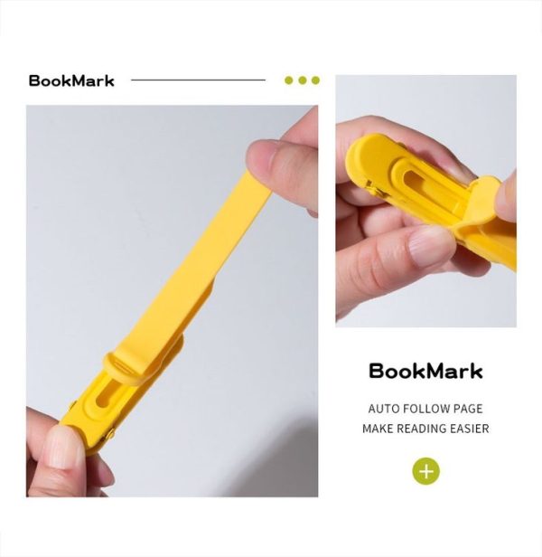 3pcs Rose Red + Yellow + Blue Silicone Page Bookmark Clip Automatic Page Recording Reading Tool - Image 4