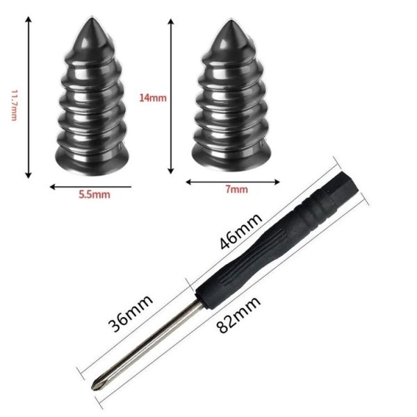 Electric Motorcycle Vacuum Tire Repair Nails, Set: 5pcs Small + Screwdriver - Image 3