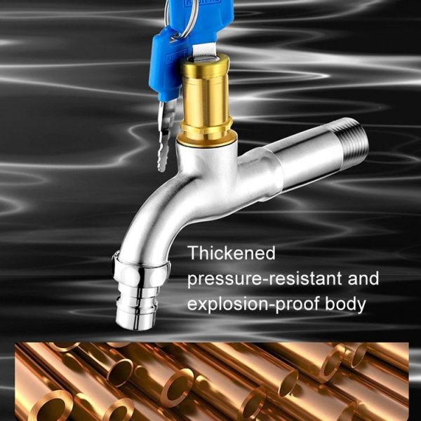 Household Faucet With Lock Outdoor Anti-theft 4 Minute Faucet, Gui Ge: Locked Alloy Sparkler - Image 6