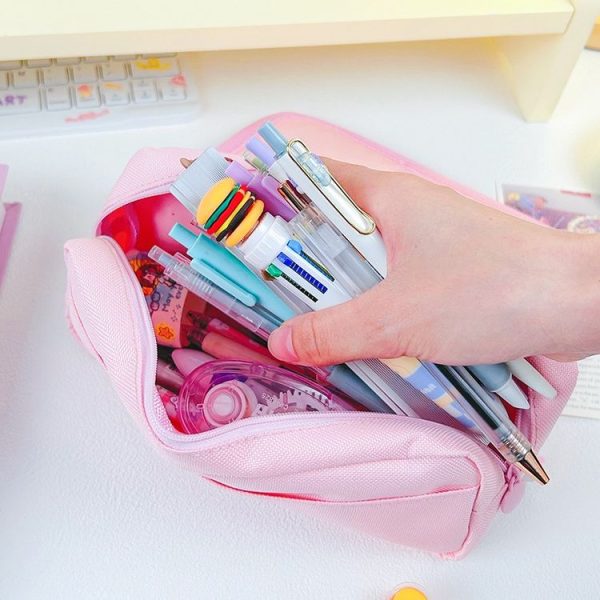 Multi-layered Pencil Bag Multifunctional Large Capacity Pen Cases Cute Cartoon Stationery Bag (Pink) - Image 6
