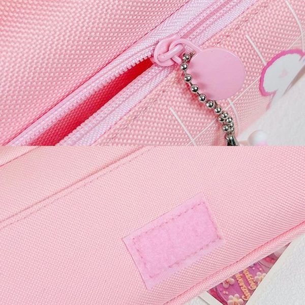 Multi-layered Pencil Bag Multifunctional Large Capacity Pen Cases Cute Cartoon Stationery Bag (Pink) - Image 8