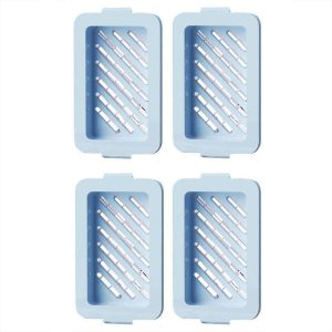 4pcs / Pack Multifunctional High Elastic Mesh Anti-slip Drain Foaming Soap Box (Sky Blue)