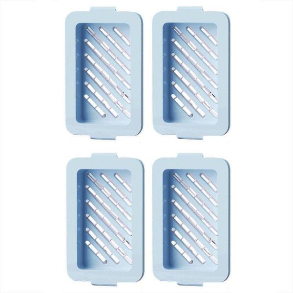4pcs / Pack Multifunctional High Elastic Mesh Anti-slip Drain Foaming Soap Box (Sky Blue)