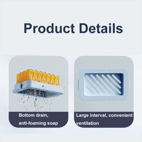 4pcs / Pack Multifunctional High Elastic Mesh Anti-slip Drain Foaming Soap Box (Sky Blue) - Image 4