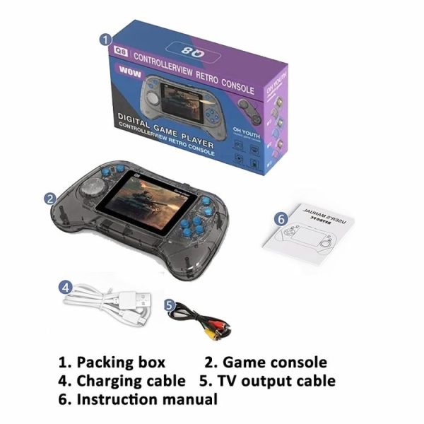 Q8 Handheld Game Console 3.0 Inch Screen Support TV Connection Built In 800 Games Singles Transparent Gray - Image 11