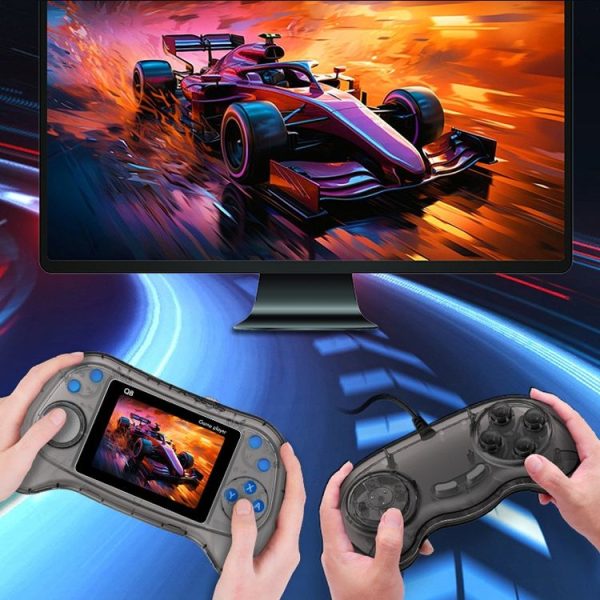 Q8 Handheld Game Console 3.0 Inch Screen Support TV Connection Built In 800 Games Singles Transparent Gray - Image 2