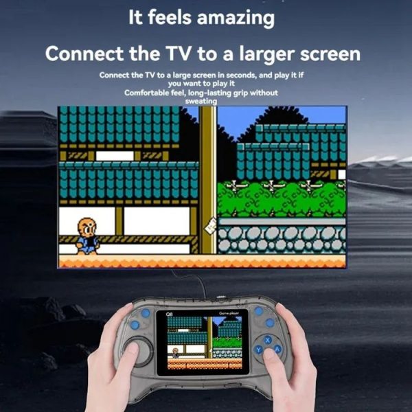 Q8 Handheld Game Console 3.0 Inch Screen Support TV Connection Built In 800 Games Singles Transparent Gray - Image 7