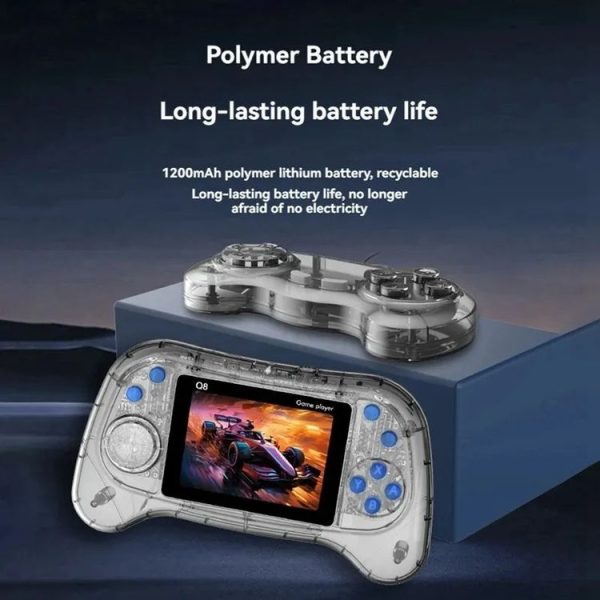 Q8 Handheld Game Console 3.0 Inch Screen Support TV Connection Built In 800 Games Singles Transparent Gray - Image 8
