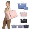 Folding Travel Bag Large Capacity Gym Rucksack Portable Luggage Clothes Storage Bag (Blue) - Image 2