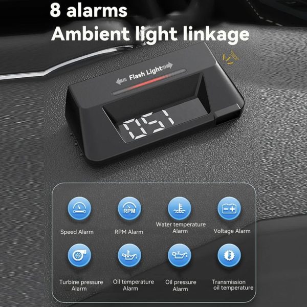 Head-up Display OBD Multi-function Vehicle Instrument Oil Temperature Gearbox Monitoring Screen (S100) - Image 10