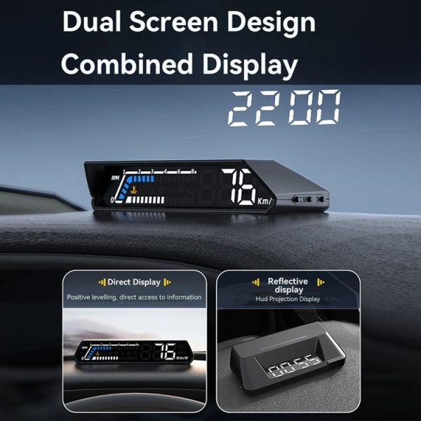 Head-up Display OBD Multi-function Vehicle Instrument Oil Temperature Gearbox Monitoring Screen (S100) - Image 9