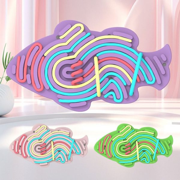 Children Educational Toys Stress Relief Silicone Sensory Activity Board (Pink) - Image 2