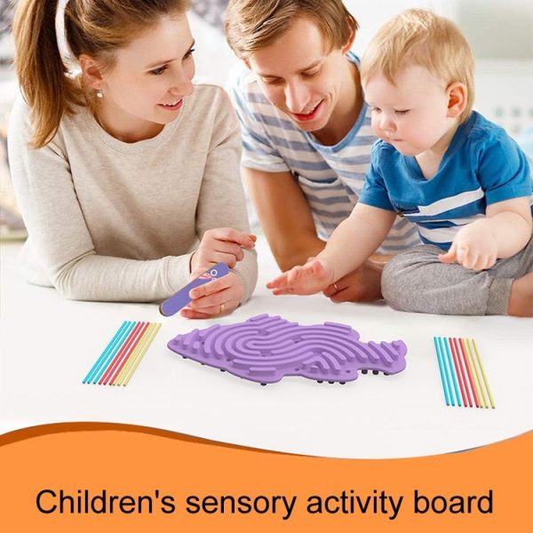 Children Educational Toys Stress Relief Silicone Sensory Activity Board (Pink) - Image 5