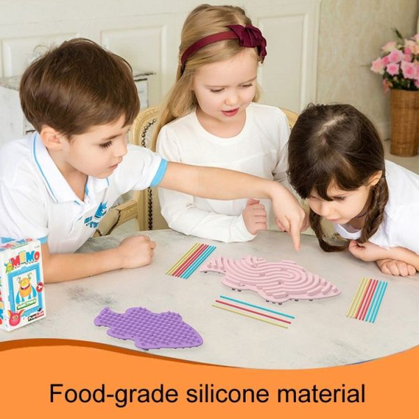 Children Educational Toys Stress Relief Silicone Sensory Activity Board (Pink) - Image 6