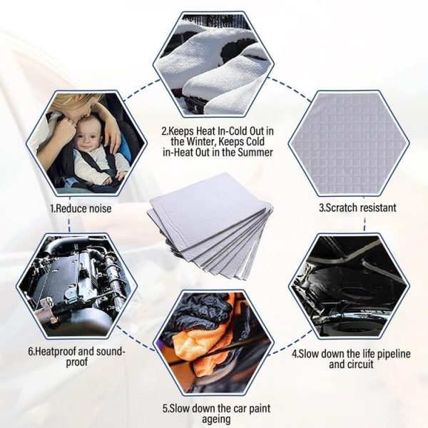 250x180x5mm Car Thick Aluminum Foil Hood Heat And Sound Insulation Pad - Image 6