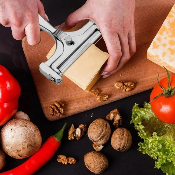 Cheese Slicer Adjustable Thickness Butter Cutter Stainless Steel Wire Scraper - Image 6