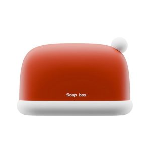 Traveling Portable Sealed Soap Box Household Bathroom Soap Holder (Red)