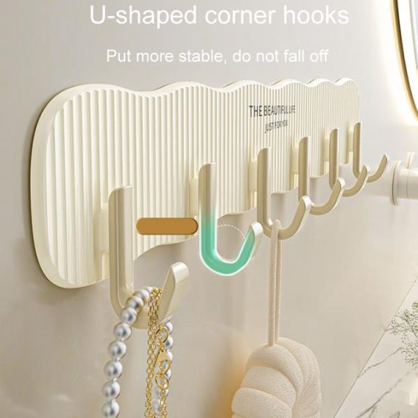 Household No-Punch Fixed Hooks Bathroom Hanging And Storage Hooks (Yellow) - Image 4