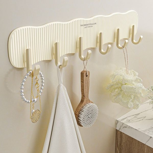 Household No-Punch Fixed Hooks Bathroom Hanging And Storage Hooks (Yellow) - Image 7