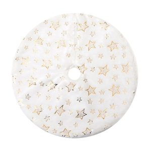 40cm Christmas Tree Skirt Mat Christmas Tree Bottom Foot Carpet Party Decoration (Gold Pentagram)