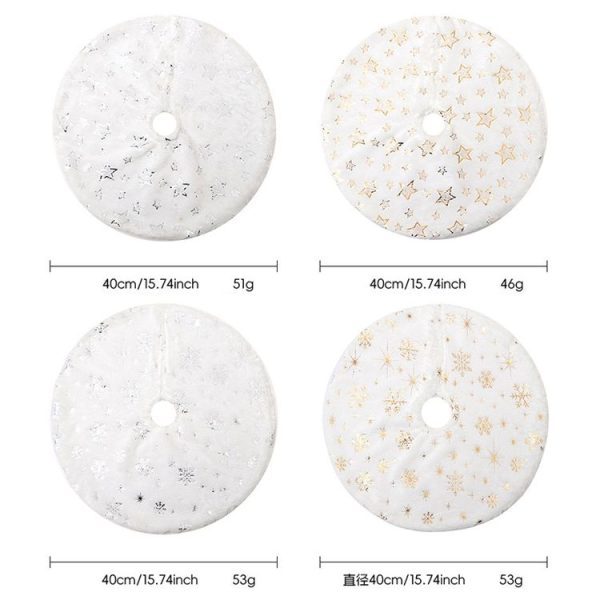 40cm Christmas Tree Skirt Mat Christmas Tree Bottom Foot Carpet Party Decoration (Gold Pentagram) - Image 3