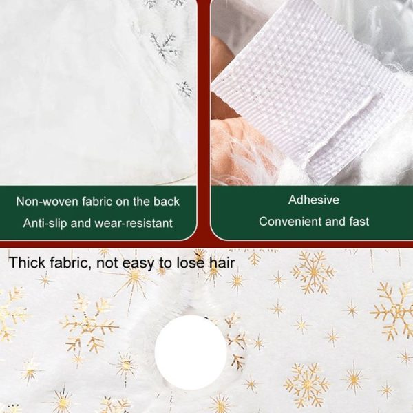 40cm Christmas Tree Skirt Mat Christmas Tree Bottom Foot Carpet Party Decoration (Gold Pentagram) - Image 4