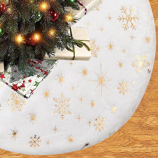 40cm Christmas Tree Skirt Mat Christmas Tree Bottom Foot Carpet Party Decoration (Gold Pentagram) - Image 5