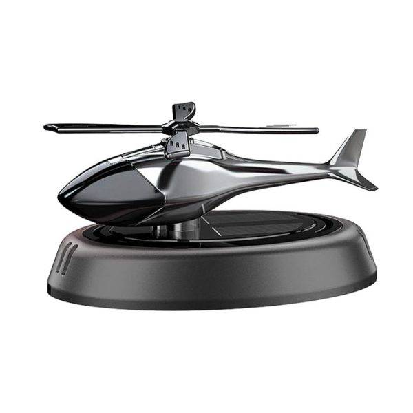 Car-Mounted Solar Rotating Airplane Aromatherapy Ornaments (Gray)