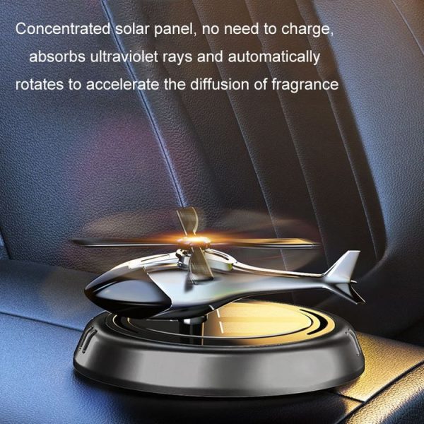 Car-Mounted Solar Rotating Airplane Aromatherapy Ornaments (Gray) - Image 4