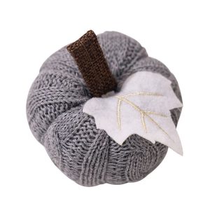 Thanksgiving Decoration Pumpkin Pendant Harvest Festival Knitted Pumpkin Ornament Arrangement (Grey)