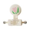 Bathroom No-Punch Suction Cup Showerhead Holder Tulip Shower Hanger (Milk White)