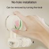 Bathroom No-Punch Suction Cup Showerhead Holder Tulip Shower Hanger (Milk White) - Image 7
