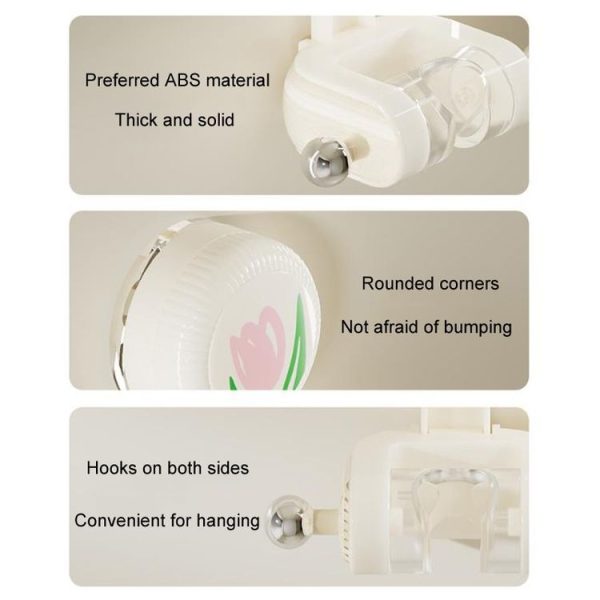 Bathroom No-Punch Suction Cup Showerhead Holder Tulip Shower Hanger (Milk White) - Image 8