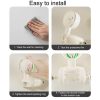 Bathroom No-Punch Suction Cup Showerhead Holder Tulip Shower Hanger (Milk White) - Image 9