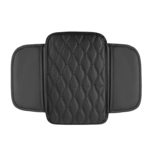 Car Armrest Box Leather Storage Heightening Pad (Black)
