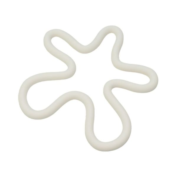 Household Irregular Silicone Heat Insulation Mat Kitchen High Temperature Resistant Desktop Placemat (White)