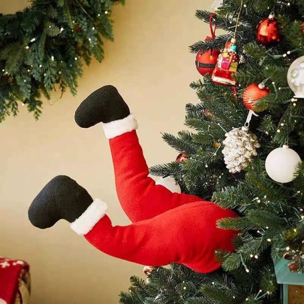 Christmas Tree Decoration Santa Claus Elf Legs Plush Door Decor Christmas Home Hanging Ornaments (Red) - Image 7