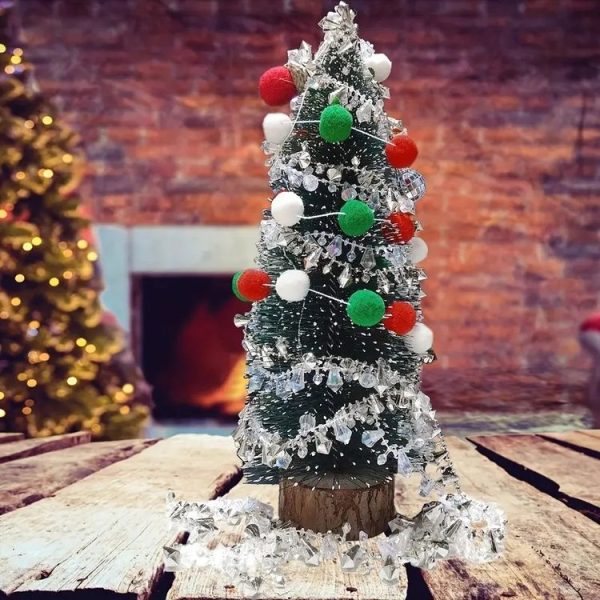 2m Wool Felt Balls Garland 20 Balls Colorful Flags For Festival Party Christmas Home Decoration (Red Green White) - Image 5