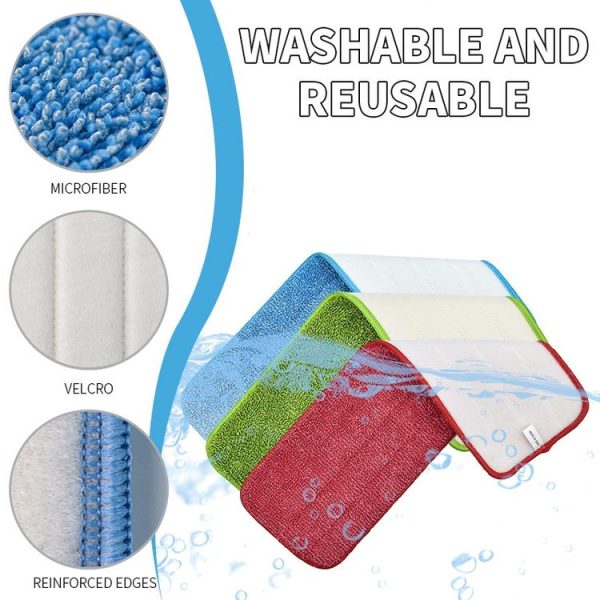 Spray Mop Replacement Pads Reusable Microfiber Floor Mops Refills 14x42cm Blue - Image 4