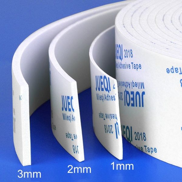 Mileqi EVA Shock-Absorbing Sound-Insulating Sealing Single-Sided Foam Tape, Thickness: 1mm White (2.5cm x 5m) - Image 2