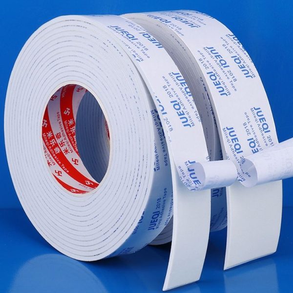 Mileqi EVA Shock-Absorbing Sound-Insulating Sealing Single-Sided Foam Tape, Thickness: 1mm White (2.5cm x 5m) - Image 3