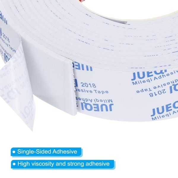 Mileqi EVA Shock-Absorbing Sound-Insulating Sealing Single-Sided Foam Tape, Thickness: 1mm White (2.5cm x 5m) - Image 4