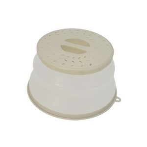 Kitchen Foldable Microwave Oven Splash Guard Household Multifunctional Food Preservation Cover, Style: Small White