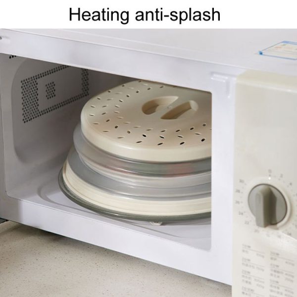 Kitchen Foldable Microwave Oven Splash Guard Household Multifunctional Food Preservation Cover, Style: Small White - Image 4