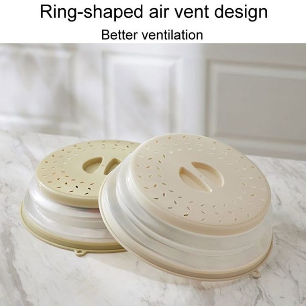 Kitchen Foldable Microwave Oven Splash Guard Household Multifunctional Food Preservation Cover, Style: Small White - Image 5