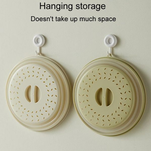 Kitchen Foldable Microwave Oven Splash Guard Household Multifunctional Food Preservation Cover, Style: Small White - Image 8